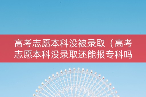 高考志愿本科没被录取（高考志愿本科没录取还能报专科吗）