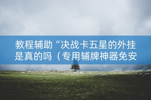 教程辅助“决战卡五星的外挂是真的吗（专用辅牌神器免安装）