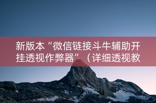 新版本“微信链接斗牛辅助开挂透视作弊器”（详细透视教程）-哔哩哔哩
