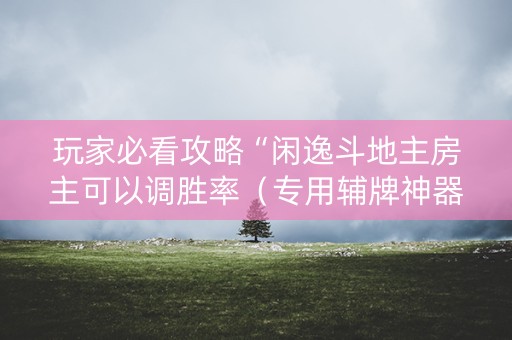 玩家必看攻略“闲逸斗地主房主可以调胜率（专用辅牌神器免安装）
