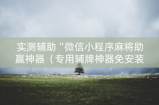 实测辅助“微信小程序麻将助赢神器（专用辅牌神器免安装）