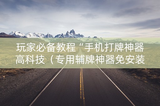 玩家必备教程“手机打牌神器高科技（专用辅牌神器免安装）