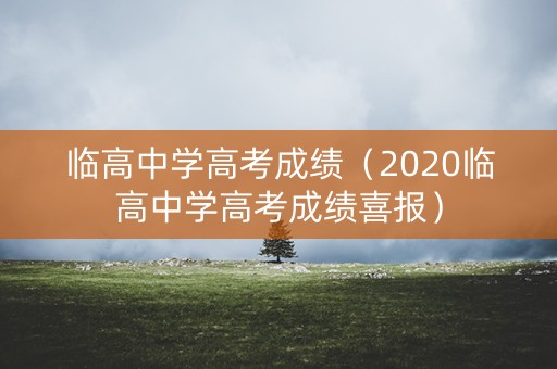临高中学高考成绩（2020临高中学高考成绩喜报）