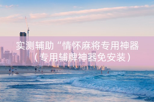 实测辅助“情怀麻将专用神器（专用辅牌神器免安装）