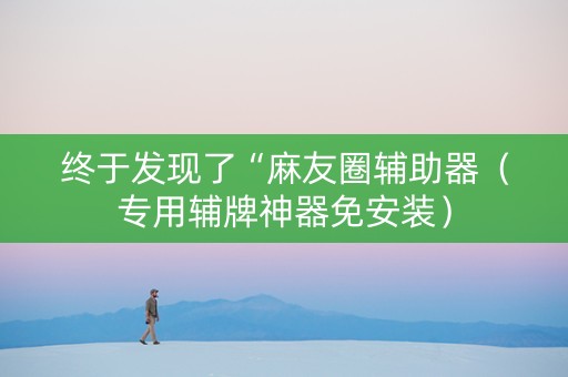 终于发现了“麻友圈辅助器（专用辅牌神器免安装）