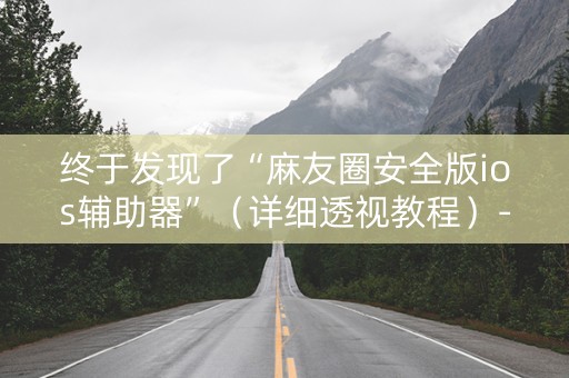 终于发现了“麻友圈安全版ios辅助器”（详细透视教程）-哔哩哔哩