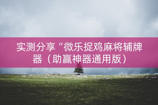 实测分享“微乐捉鸡麻将辅牌器（助赢神器通用版）