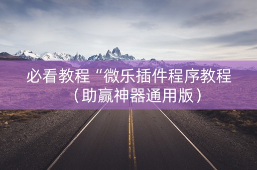 必看教程“微乐插件程序教程（助赢神器通用版）