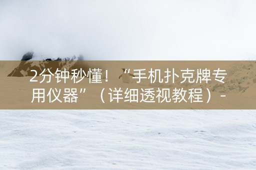 2分钟秒懂！“手机扑克牌专用仪器”（详细透视教程）-哔哩哔哩