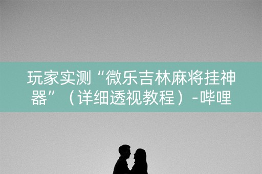 玩家实测“微乐吉林麻将挂神器”（详细透视教程）-哔哩哔哩