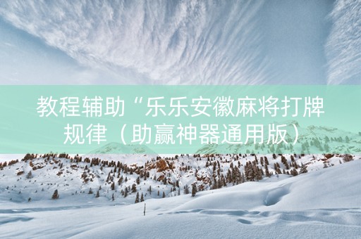 教程辅助“乐乐安徽麻将打牌规律（助赢神器通用版）