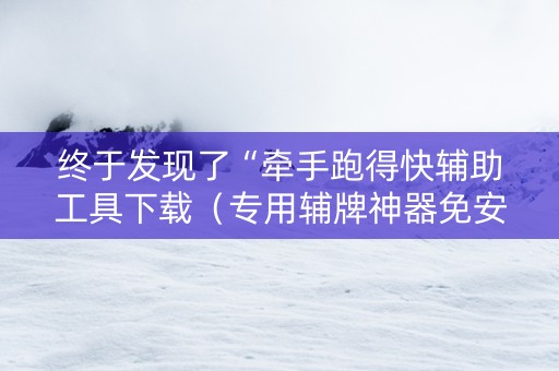 终于发现了“牵手跑得快辅助工具下载（专用辅牌神器免安装）