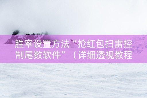 胜率设置方法“抢红包扫雷控制尾数软件”（详细透视教程）-哔哩哔哩