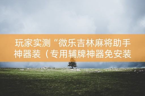 玩家实测“微乐吉林麻将助手神器装（专用辅牌神器免安装）