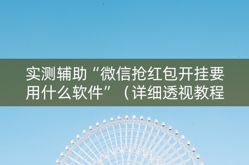 实测辅助“微信抢红包开挂要用什么软件”（详细透视教程）-哔哩哔哩