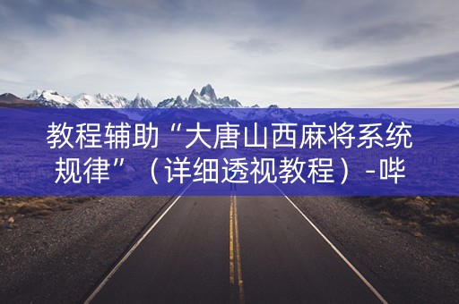教程辅助“大唐山西麻将系统规律”（详细透视教程）-哔哩哔哩