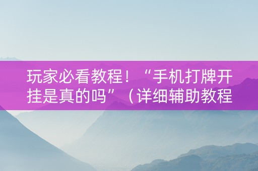 玩家必看教程！“手机打牌开挂是真的吗”（详细辅助教程）-哔哩哔哩