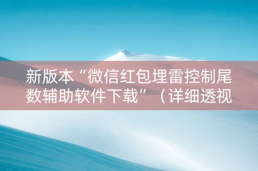 新版本“微信红包埋雷控制尾数辅助软件下载”（详细透视教程）-哔哩哔哩