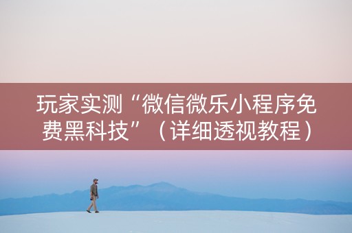 玩家实测“微信微乐小程序免费黑科技”（详细透视教程）-哔哩哔哩