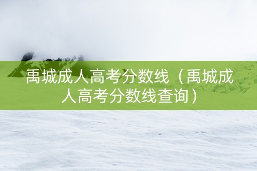 禹城成人高考分数线（禹城成人高考分数线查询）