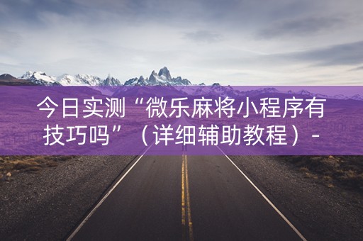今日实测“微乐麻将小程序有技巧吗”（详细辅助教程）-哔哩哔哩