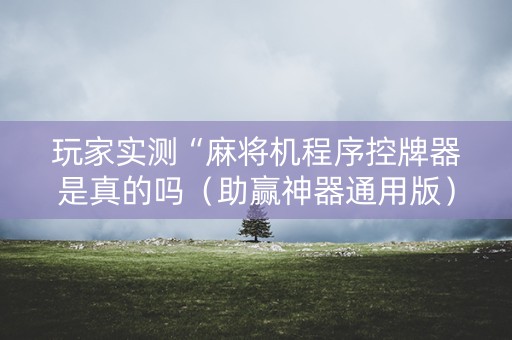 玩家实测“麻将机程序控牌器是真的吗（助赢神器通用版）