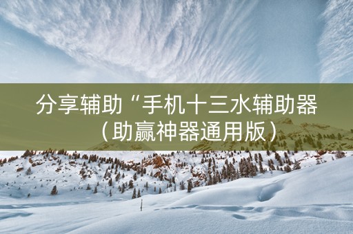 分享辅助“手机十三水辅助器（助赢神器通用版）