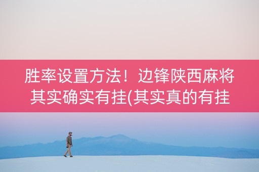 胜率设置方法！边锋陕西麻将其实确实有挂(其实真的有挂)