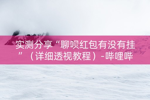 实测分享“聊呗红包有没有挂”（详细透视教程）-哔哩哔哩