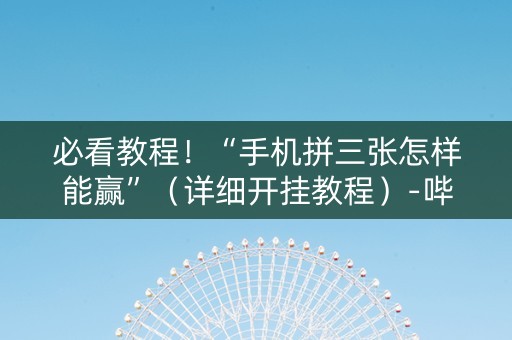 必看教程！“手机拼三张怎样能赢”（详细开挂教程）-哔哩哔哩