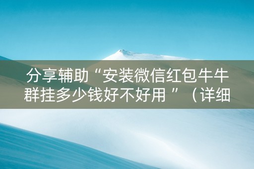 分享辅助“安装微信红包牛牛群挂多少钱好不好用 ”（详细透视教程）-哔哩哔哩