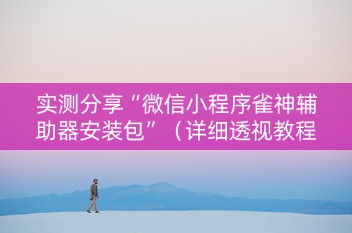 实测分享“微信小程序雀神辅助器安装包”（详细透视教程）-哔哩哔哩