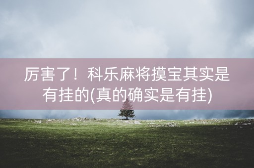 厉害了！科乐麻将摸宝其实是有挂的(真的确实是有挂)
