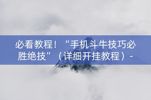 必看教程！“手机斗牛技巧必胜绝技”（详细开挂教程）-哔哩哔哩