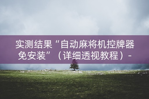 实测结果“自动麻将机控牌器免安装”（详细透视教程）-哔哩哔哩