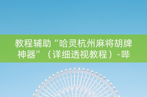 教程辅助“哈灵杭州麻将胡牌神器”（详细透视教程）-哔哩哔哩