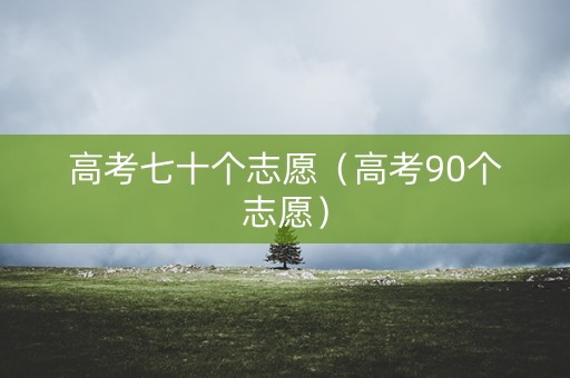 高考七十个志愿（高考90个志愿）
