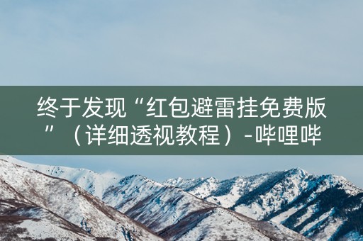 终于发现“红包避雷挂免费版”（详细透视教程）-哔哩哔哩