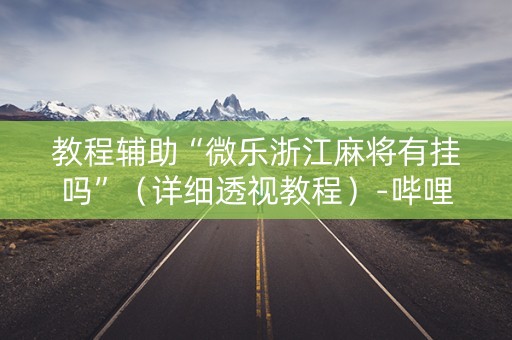 教程辅助“微乐浙江麻将有挂吗”（详细透视教程）-哔哩哔哩