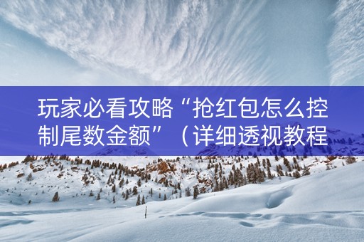 玩家必看攻略“抢红包怎么控制尾数金额”（详细透视教程）-哔哩哔哩