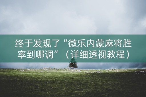 终于发现了“微乐内蒙麻将胜率到哪调”（详细透视教程）-哔哩哔哩
