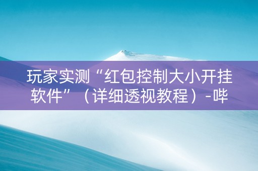 玩家实测“红包控制大小开挂软件”（详细透视教程）-哔哩哔哩