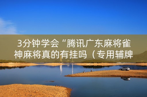 3分钟学会“腾讯广东麻将雀神麻将真的有挂吗（专用辅牌神器免安装）