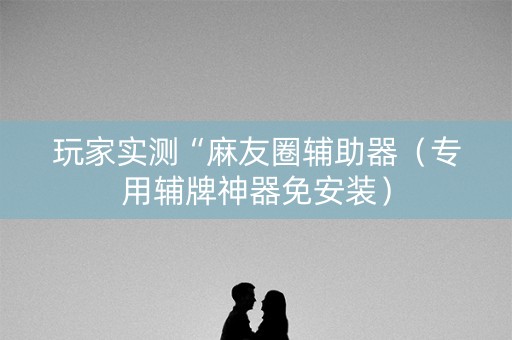 玩家实测“麻友圈辅助器（专用辅牌神器免安装）