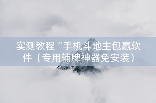 实测教程“手机斗地主包赢软件（专用辅牌神器免安装）