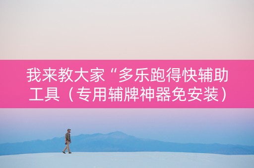 我来教大家“多乐跑得快辅助工具（专用辅牌神器免安装）