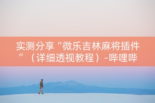 实测分享“微乐吉林麻将插件”（详细透视教程）-哔哩哔哩