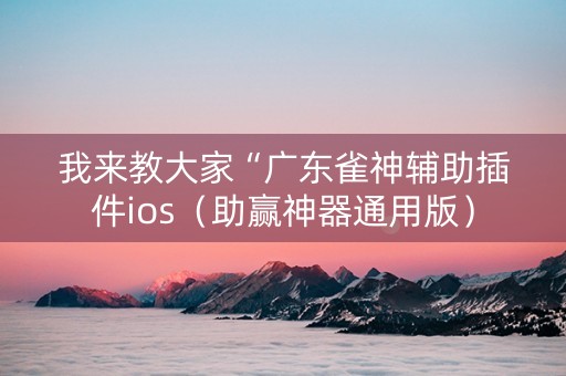 我来教大家“广东雀神辅助插件ios（助赢神器通用版）