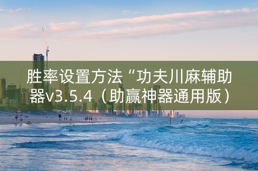 胜率设置方法“功夫川麻辅助器v3.5.4（助赢神器通用版）