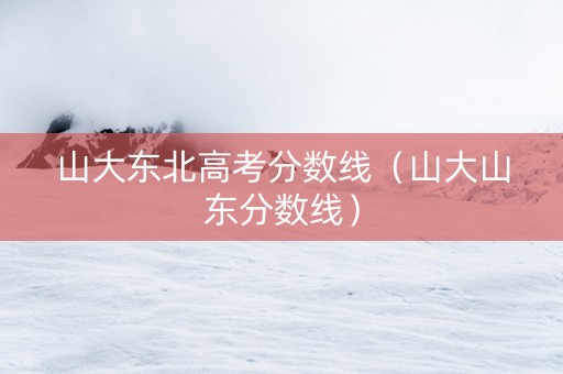 山大东北高考分数线（山大山东分数线）
